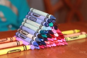 crayons in a preschool class